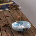 Lotus Leaf Ceramic Incense Burner Plate – Hand-Painted