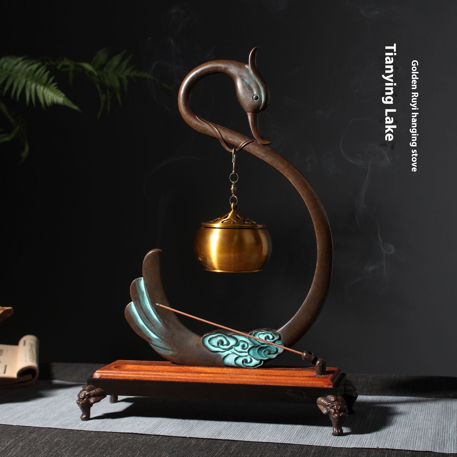 Whispering Petal: Hand-Painted Lotus Incense Burner