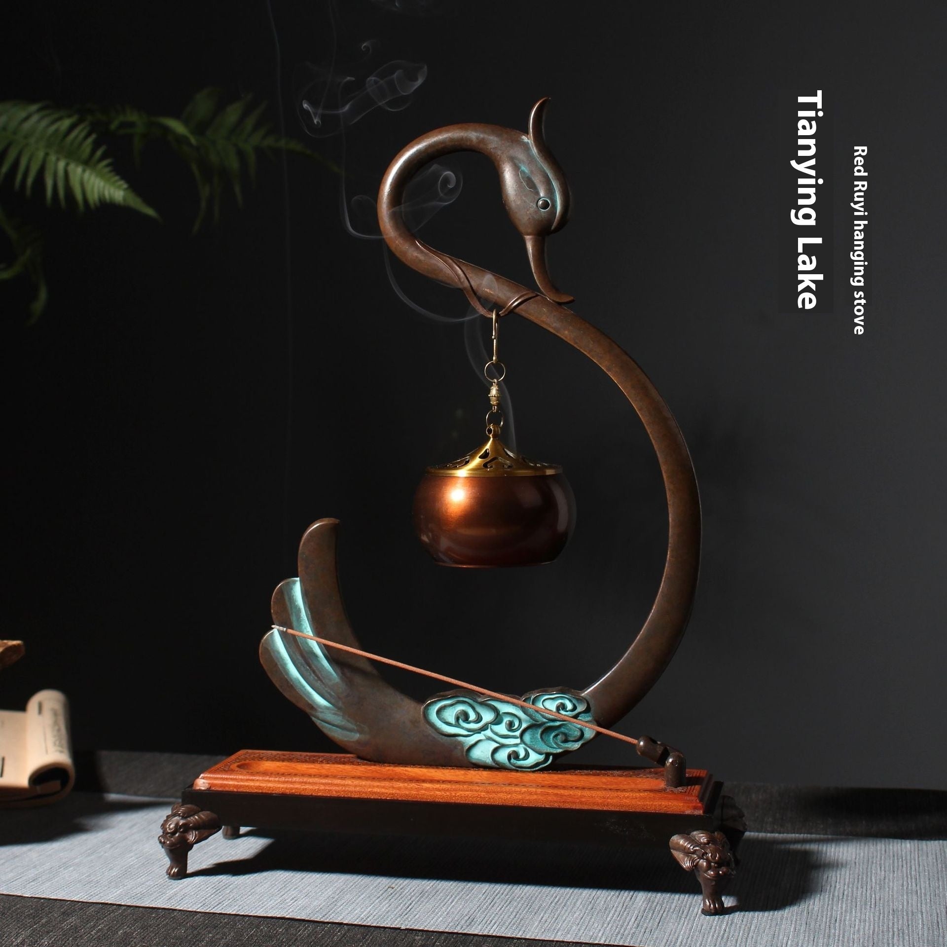 Whispering Petal: Hand-Painted Lotus Incense Burner