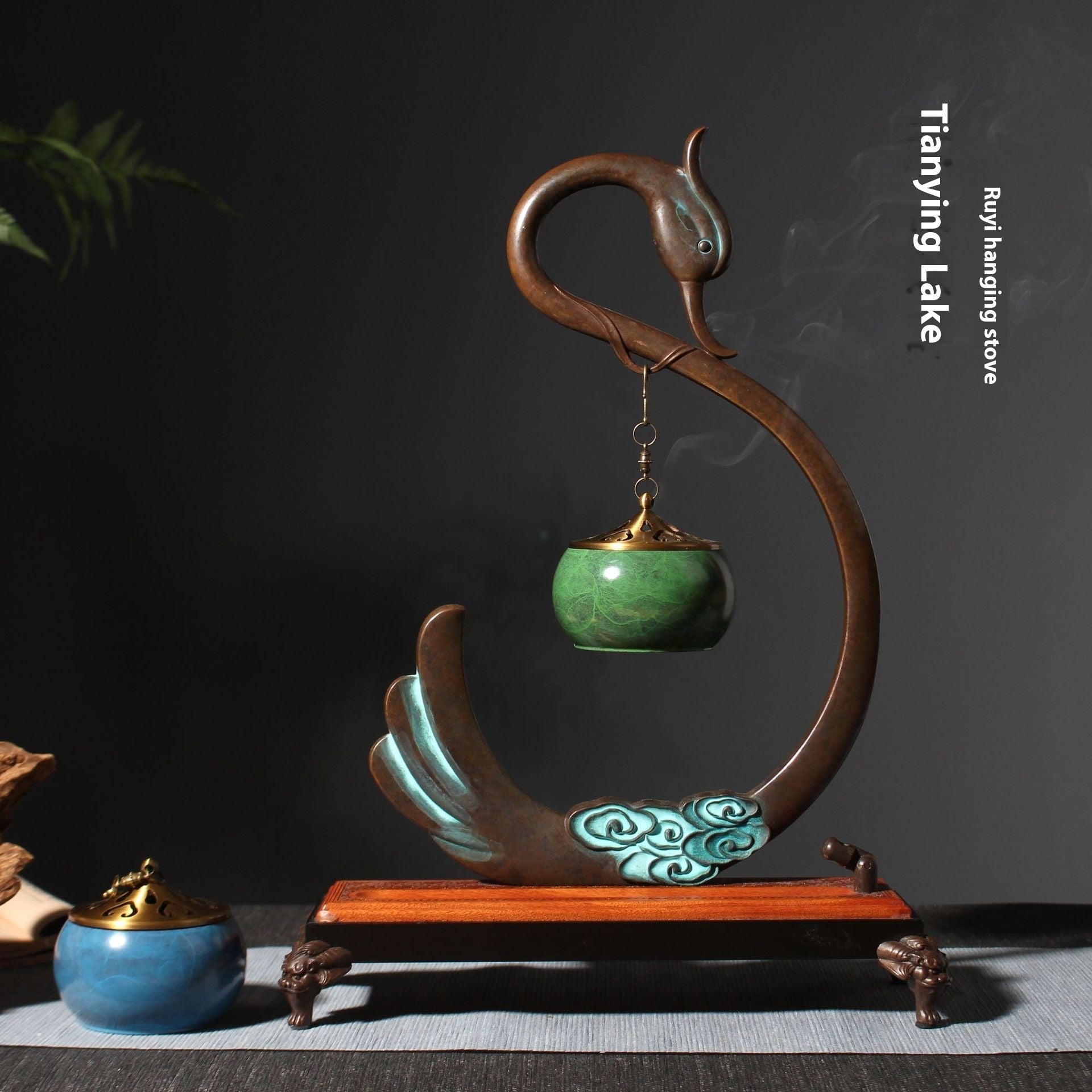 Whispering Petal: Hand-Painted Lotus Incense Burner