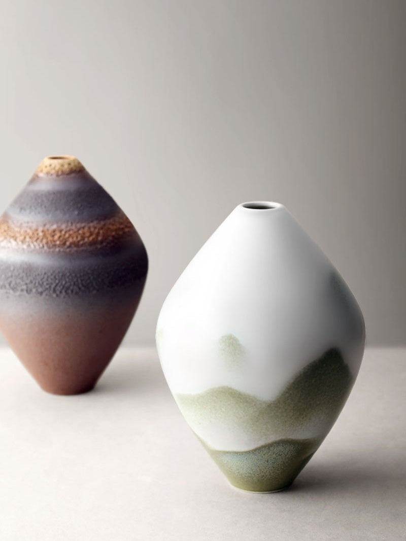 Japanese Style Handmade Ceramic Vase Stoneware